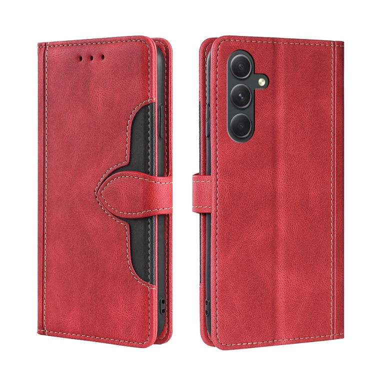 

For Samsung Galaxy A54 5G Skin Feel Magnetic Buckle Leather Phone Case(Red)