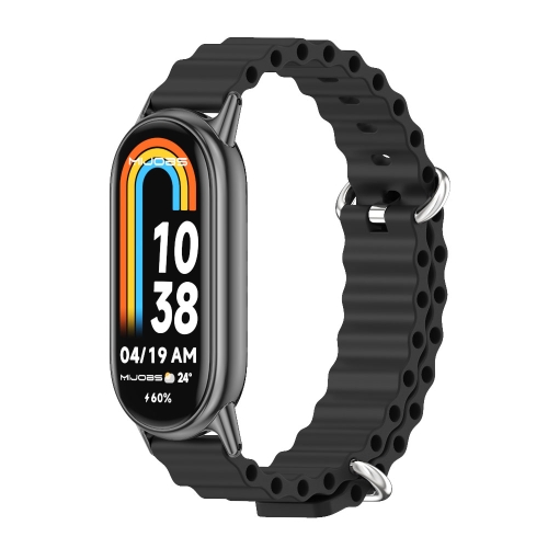 

For Xiaomi Mi Band 8 Mijobs Marine Silicone Breathable Watch Band(Black)