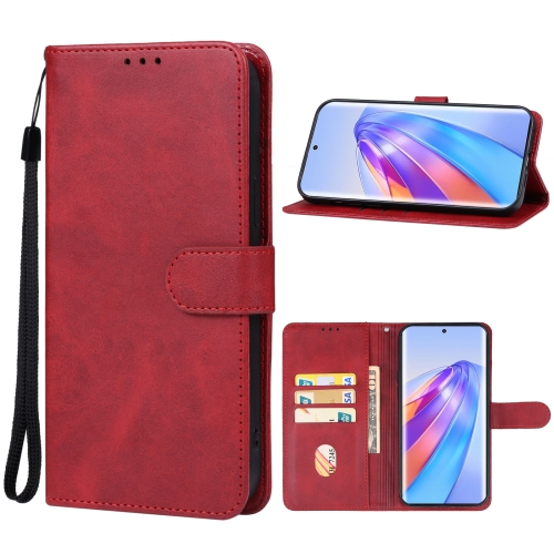 

For Honor X50 Leather Phone Case(Red)