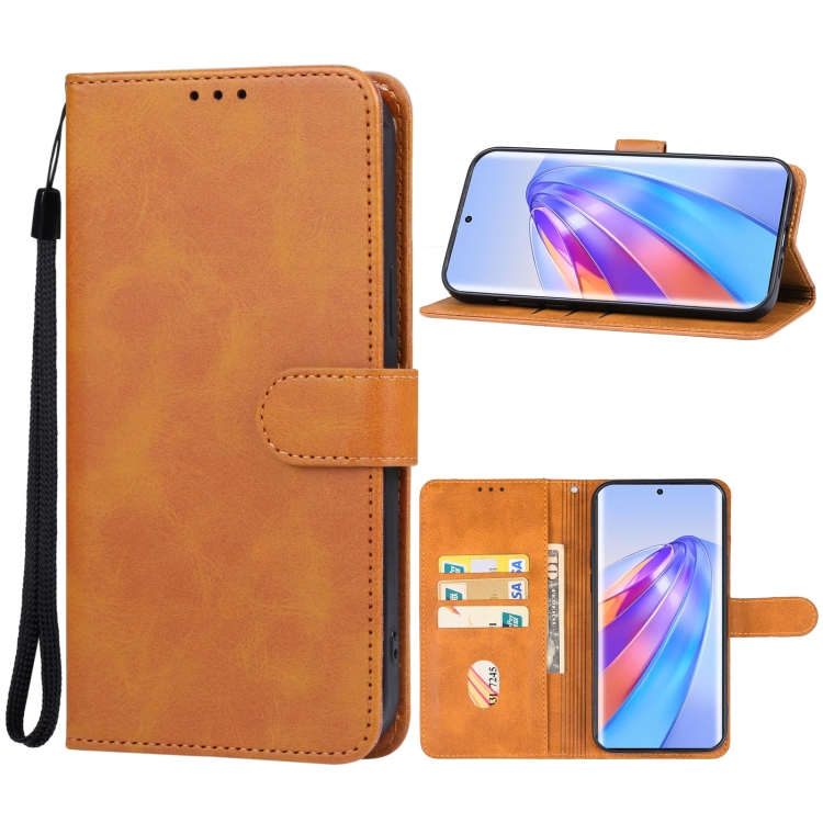 

For Honor X50 Leather Phone Case(Brown)