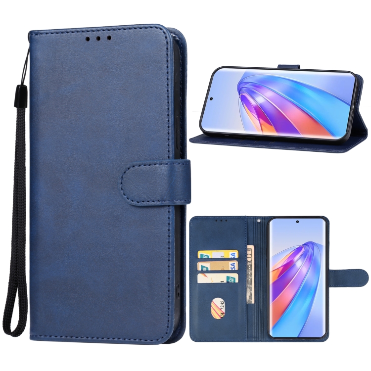 

For Honor X50 Leather Phone Case(Blue)
