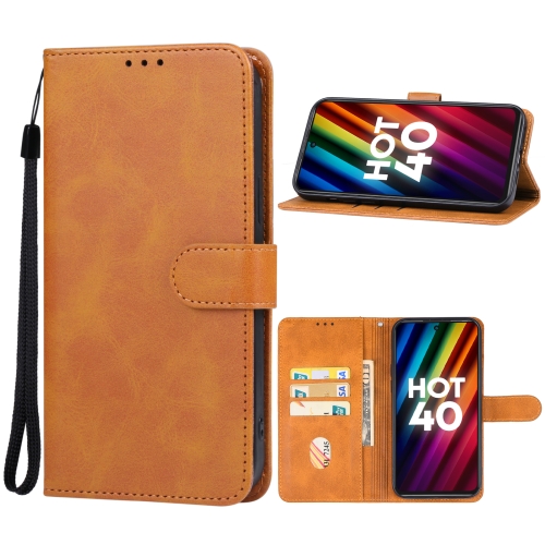 

For Infinix Hot 40 Leather Phone Case(Brown)