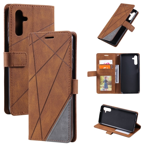 

For Samsung Galaxy A24 Skin Feel Splicing Horizontal Flip Leather Phone Case(Brown)