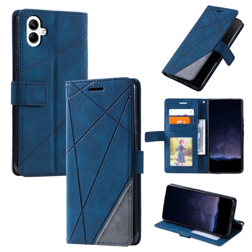 

For Samsung Galaxy A05 Skin Feel Splicing Horizontal Flip Leather Phone Case(Blue)