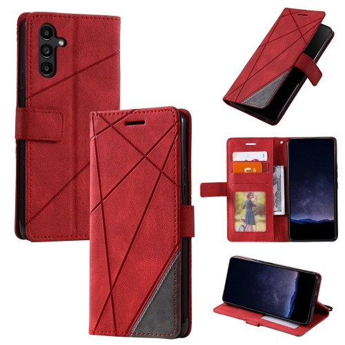 

For Samsung Galaxy S24+ 5G Skin Feel Splicing Leather Phone Case(Red)