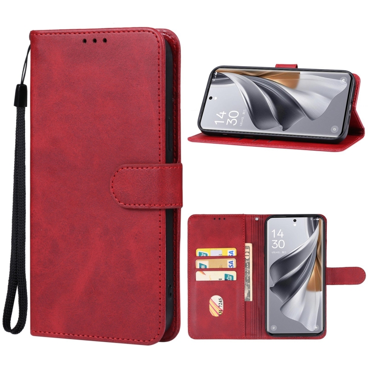 

For OPPO Reno10 Leather Phone Case(Red)