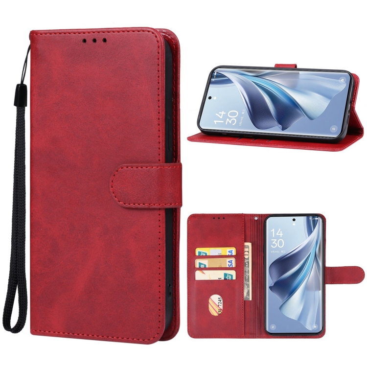 

For OPPO Reno10 Pro Leather Phone Case(Red)
