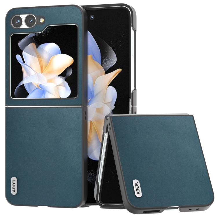 

For Samsung Galaxy Z Flip6 ABEEL Genuine Leather Xiaoya Series Phone Case(Dark Green)