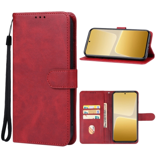 

For Xiaomi 13T Leather Phone Case(Red)