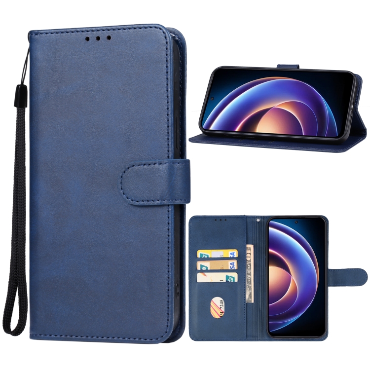 

For Xiaomi Redmi Note 12R Leather Phone Case(Blue)