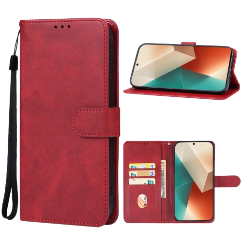 

For Xiaomi Redmi Note 13 Leather Phone Case(Red)