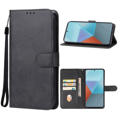 

For Xiaomi Redmi Note 13 Pro 4G/Poco M6 Pro 4G Leather Phone Case(Black)