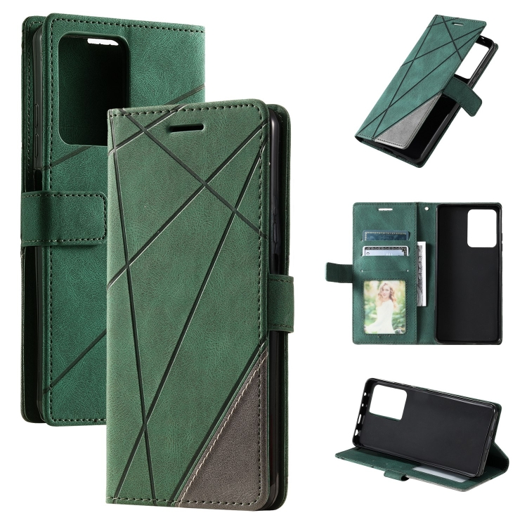 

For Redmi Note 12 Pro Speed Skin Feel Splicing Leather Phone Case(Green)