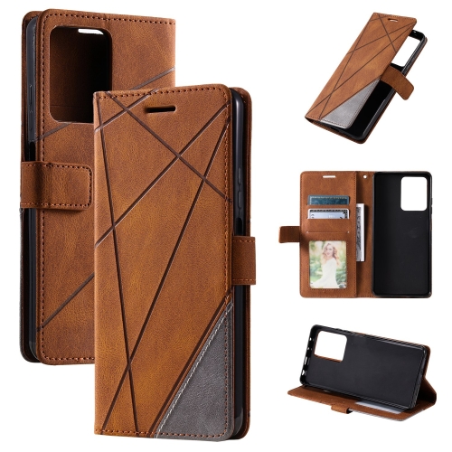 

For Redmi K60 / K60 Pro Skin Feel Splicing Leather Phone Case(Brown)