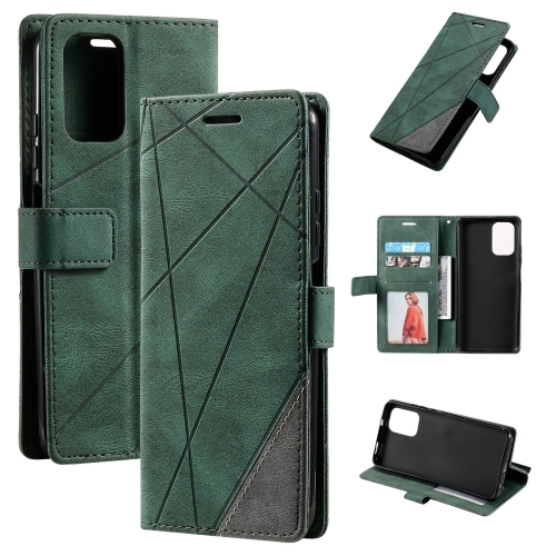 

For Xiaomi POCO F5 Skin Feel Splicing Leather Phone Case(Green)