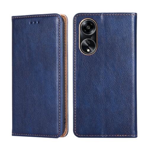 

For OPPO A1 5G Gloss Oil Solid Color Magnetic Leather Phone Case(Blue)