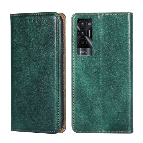

For Tecno Pova 5G Gloss Oil Solid Color Magnetic Leather Phone Case(Green)
