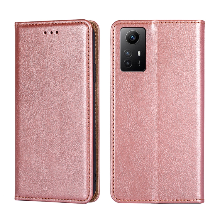 

For Xiaomi Redmi Note 12S 4G Gloss Oil Solid Color Magnetic Leather Phone Case(Rose Gold)
