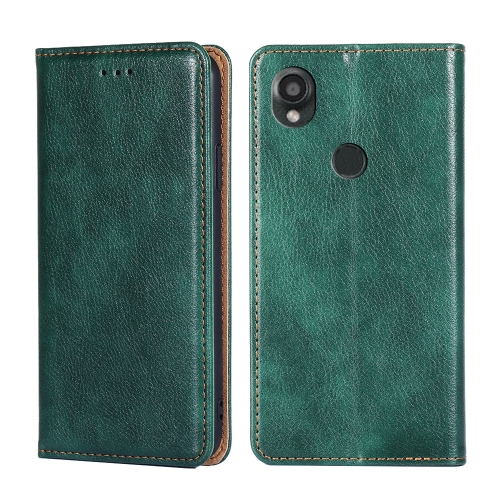 

For Kyocera Digno SX3-KYG02 Gloss Oil Solid Color Magnetic Leather Phone Case(Green)