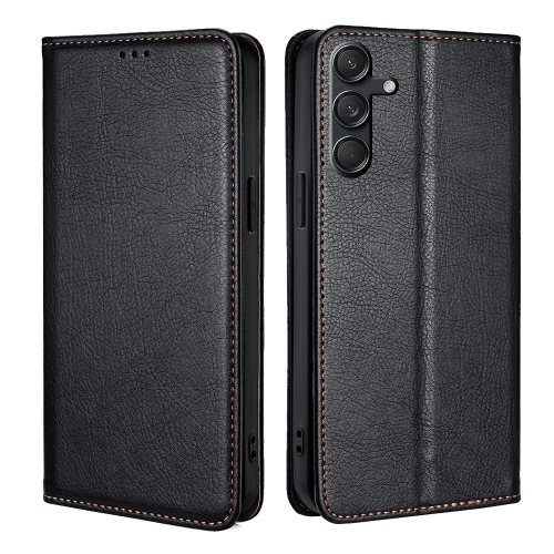For Samsung Galaxy M55 5G Gloss Oil Solid Color Magnetic Leather Phone Case(Black)