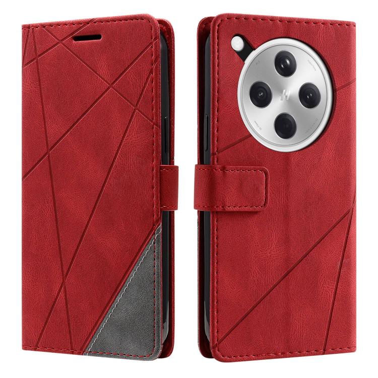 

For OPPO Find X8 5G Skin Feel Splicing Leather Phone Case(Red)