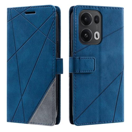 

For OPPO Reno13 Pro 5G Skin Feel Splicing Leather Phone Case(Blue)