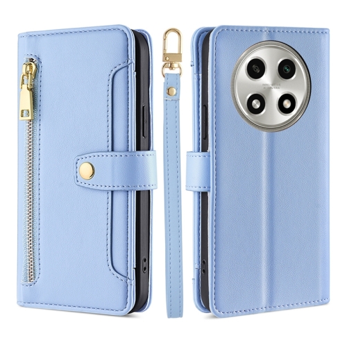 

For OPPO A2 Pro 5G Lite Sheep Texture Cross-body Zipper Wallet Leather Phone Case(Blue)