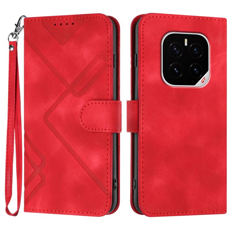 

For Honor GT Pro Line Pattern Skin Feel Leather Phone Case(Red)