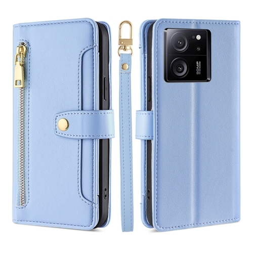 

For Xiaomi Redmi K60 Ultra Sheep Texture Cross-body Zipper Wallet Leather Phone Case(Blue)