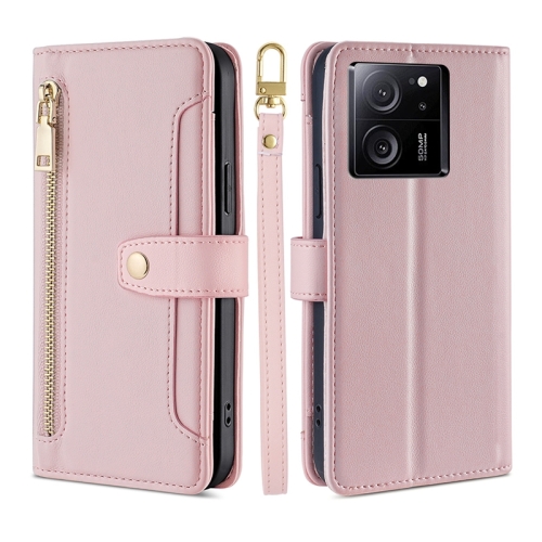 

For Xiaomi Redmi K60 Ultra Sheep Texture Cross-body Zipper Wallet Leather Phone Case(Pink)