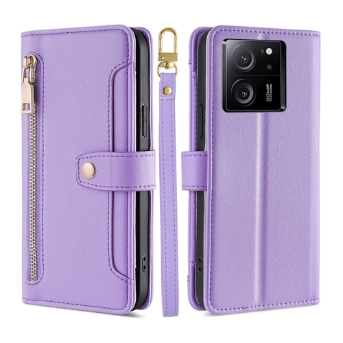 

For Xiaomi Redmi K60 Ultra Sheep Texture Cross-body Zipper Wallet Leather Phone Case(Purple)