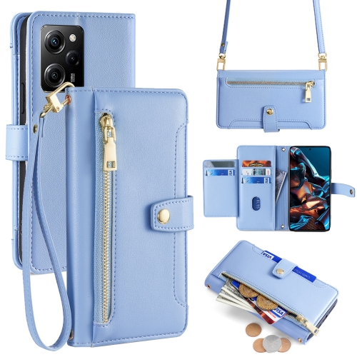 

For Xiaomi Redmi Note 12 Pro Speed Sheep Texture Cross-body Zipper Wallet Leather Phone Case(Blue)
