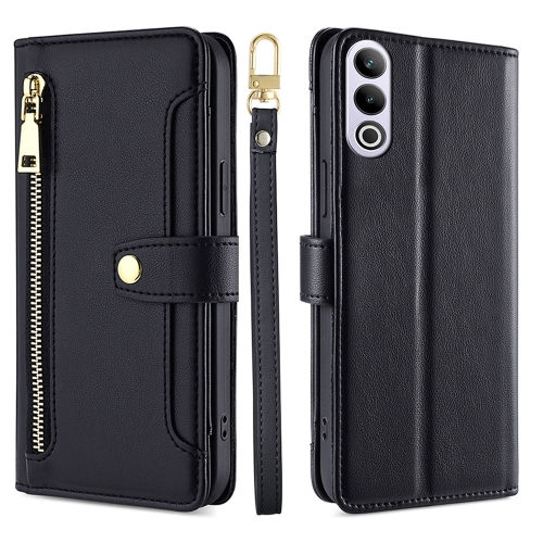 

For OnePlus Ace 3V 5G Sheep Texture Cross-body Zipper Wallet Leather Phone Case(Black)