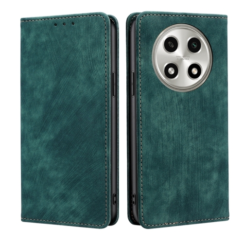 

For OPPO A2 Pro 5G RFID Anti-theft Brush Magnetic Leather Phone Case(Green)