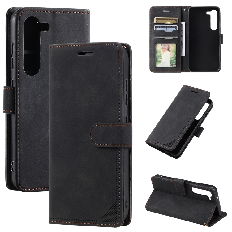 

For Samsung Galaxy S23+ 5G Skin Feel RFID Blocking Leather Phone Case(Black)