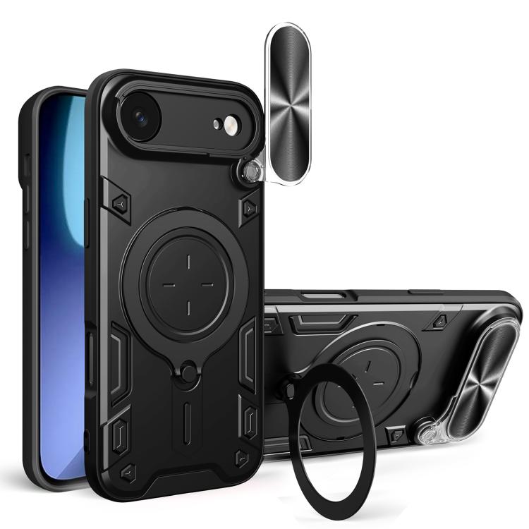 

For iPhone 17 Air CD Texture Sliding Camshield Magnetic Holder Phone Case(Black)