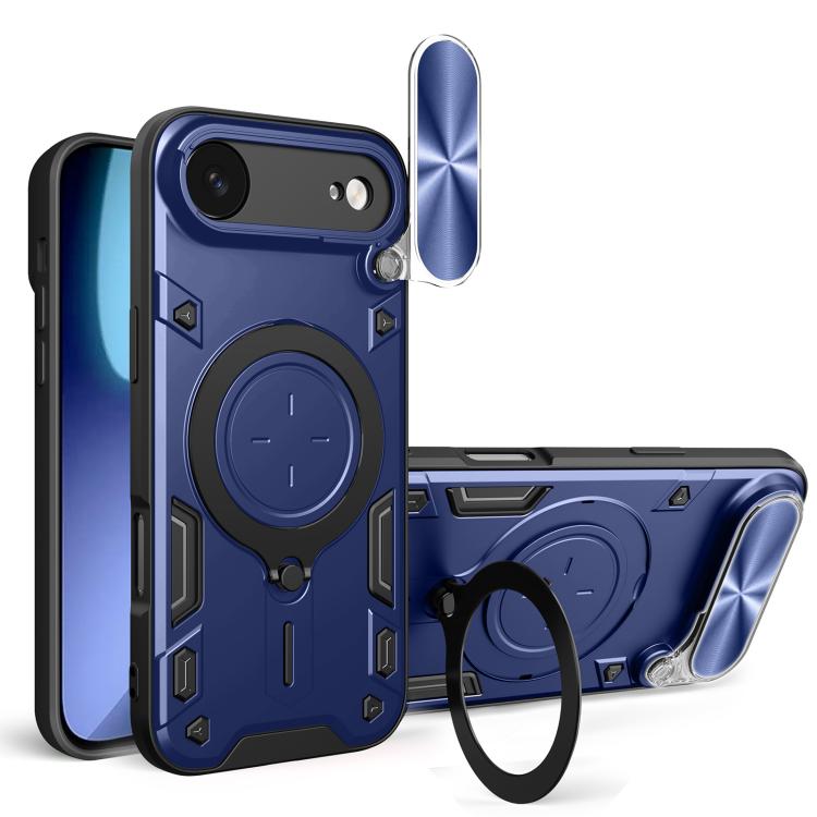 

For iPhone 17 Air CD Texture Sliding Camshield Magnetic Holder Phone Case(Blue)