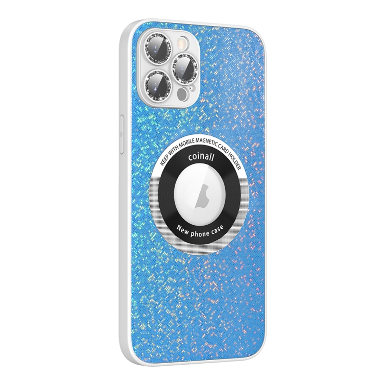 

For iPhone 11 Colorful Glitter Magnetic Magsafe TPU + PC Phone Case(Blue)