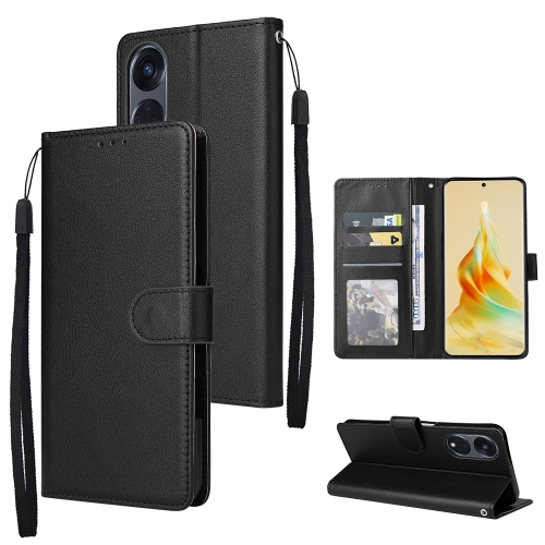

For OPPO Reno8 T 5G Multifunctional 3 Card Slots Leather Phone Case(Black)