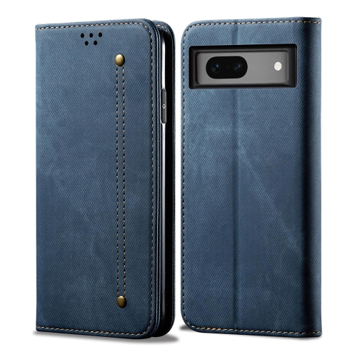 

For Google Pixel 7a Denim Texture Casual Style Horizontal Flip Leather Case(Blue)
