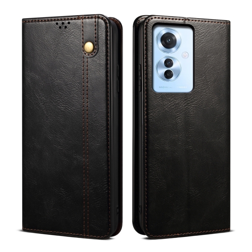 

For OPPO Reno11 F / F25 Pro Oil Wax Crazy Horse Texture Leather Phone Case(Black)