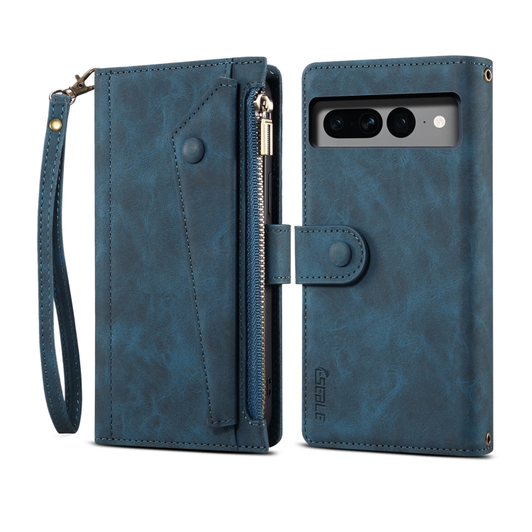 

For Google Pixel 8 ESEBLE Retro Frosted RFID Flip Leather Phone Case(Dark Green)