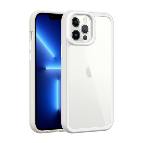 

For iPhone 13 Color Frame 2 in 1 Hollow Cooling Phone Case(White)