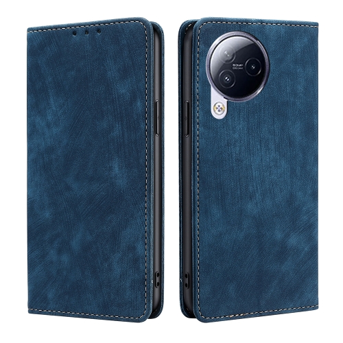 

For Xiaomi Civi 3 5G RFID Anti-theft Brush Magnetic Leather Phone Case(Blue)