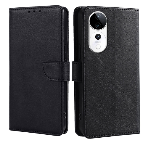 

For vivo S19 Pro Calf Texture Buckle Flip Leather Phone Case(Black)