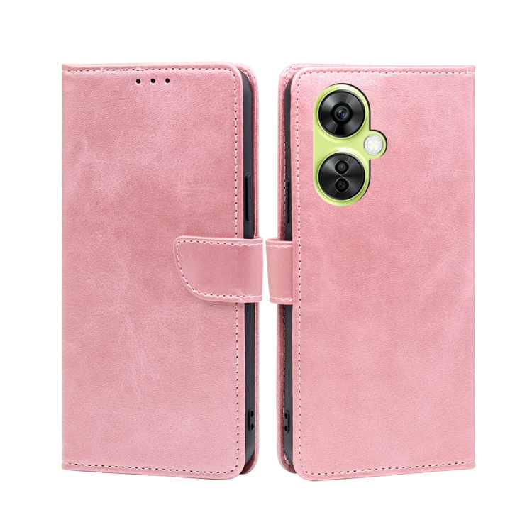 

For OnePlus Nord CE 3 Lite 5G Calf Texture Buckle Flip Leather Phone Case(Rose Gold)