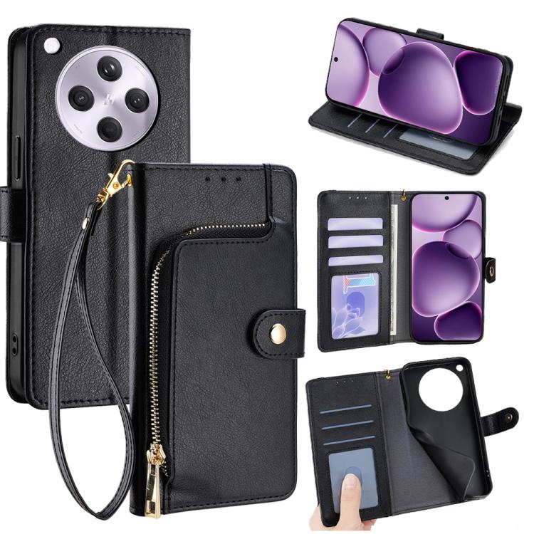 

For OPPO Find X8s+ 5G Zipper Bag Leather Phone Case(Black)