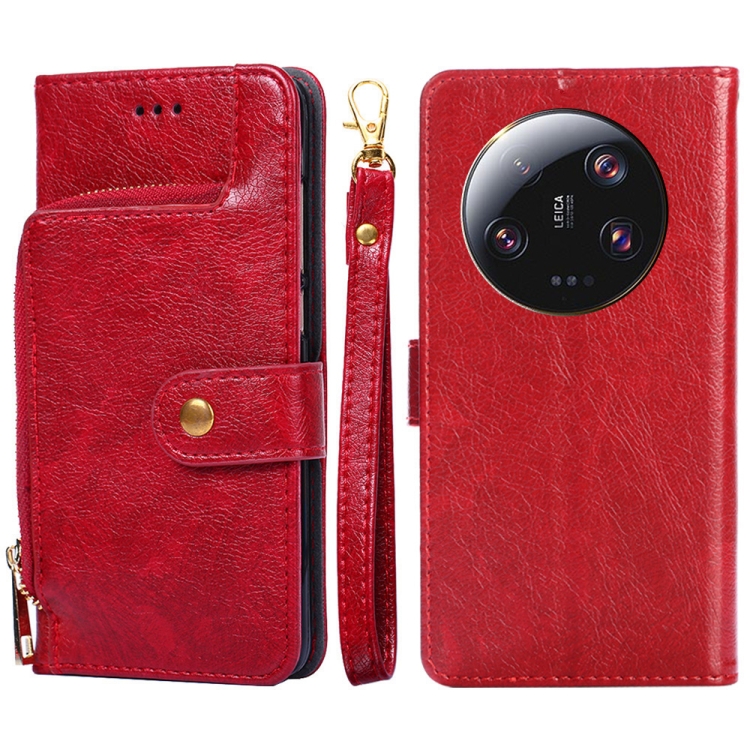 

For Xiaomi 13 Ultra 5G Zipper Bag Leather Phone Case(Red)