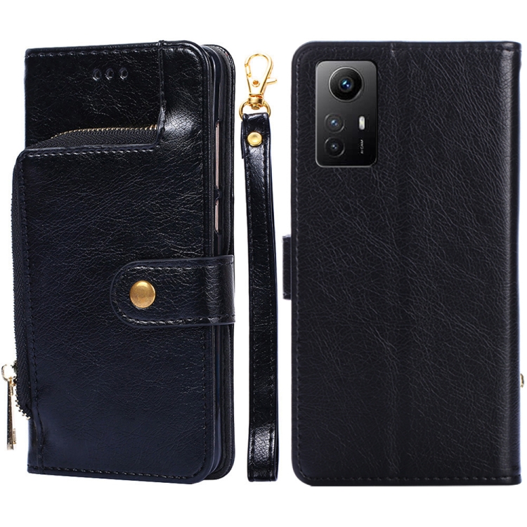 

For Xiaomi Redmi Note 12S 4G Zipper Bag Leather Phone Case(Black)
