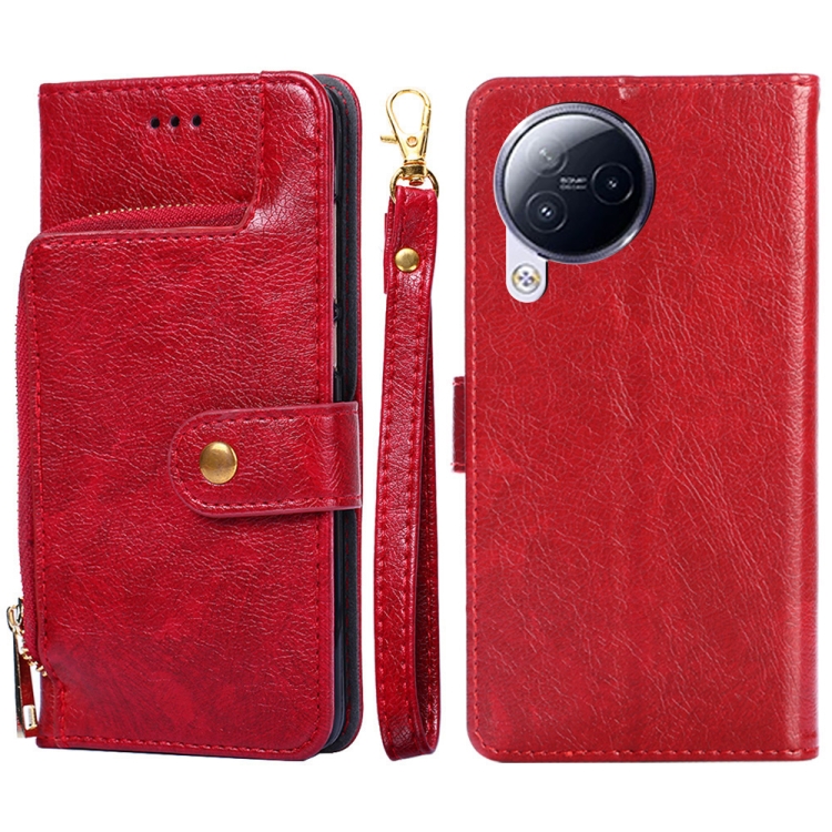 

For Xiaomi Civi 3 5G Zipper Bag Leather Phone Case(Red)